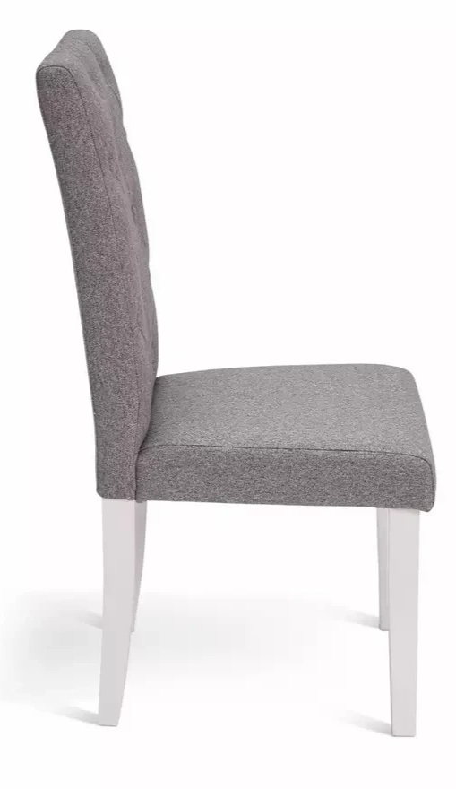 Home Pair of Tweed Fabric Dining Chairs Grey | Modern Kitchen Dining Chair Set