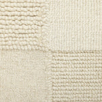 Checkerboard Natural Wool Cut Pile Rug - 170x120cm