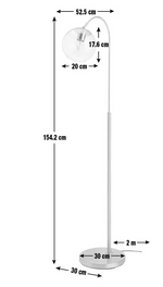 Coleman Glass Shade Metal Floor Lamp Brass | Modern Standing Floor Light Home