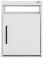 Oldham 1 Door Bedside Table - White | Nightstand, Small Cabinet, Bedroom Storage