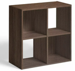 Home Squares 4 Cube Storage Unit Walnut | Cube Shelving Storage Bookcase Furnitu