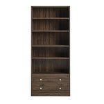 Home Maine 2 Drawer Bookcase - Walnut | Neat Accessory Storage