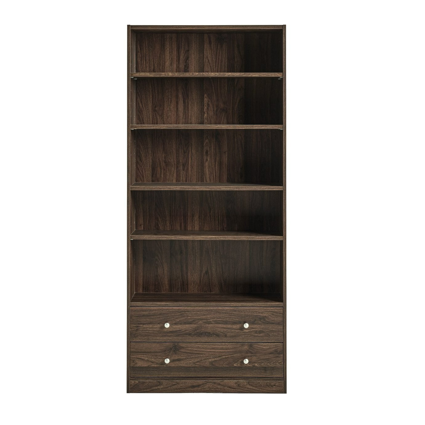 Home Maine 2 Drawer Bookcase - Walnut | Neat Accessory Storage