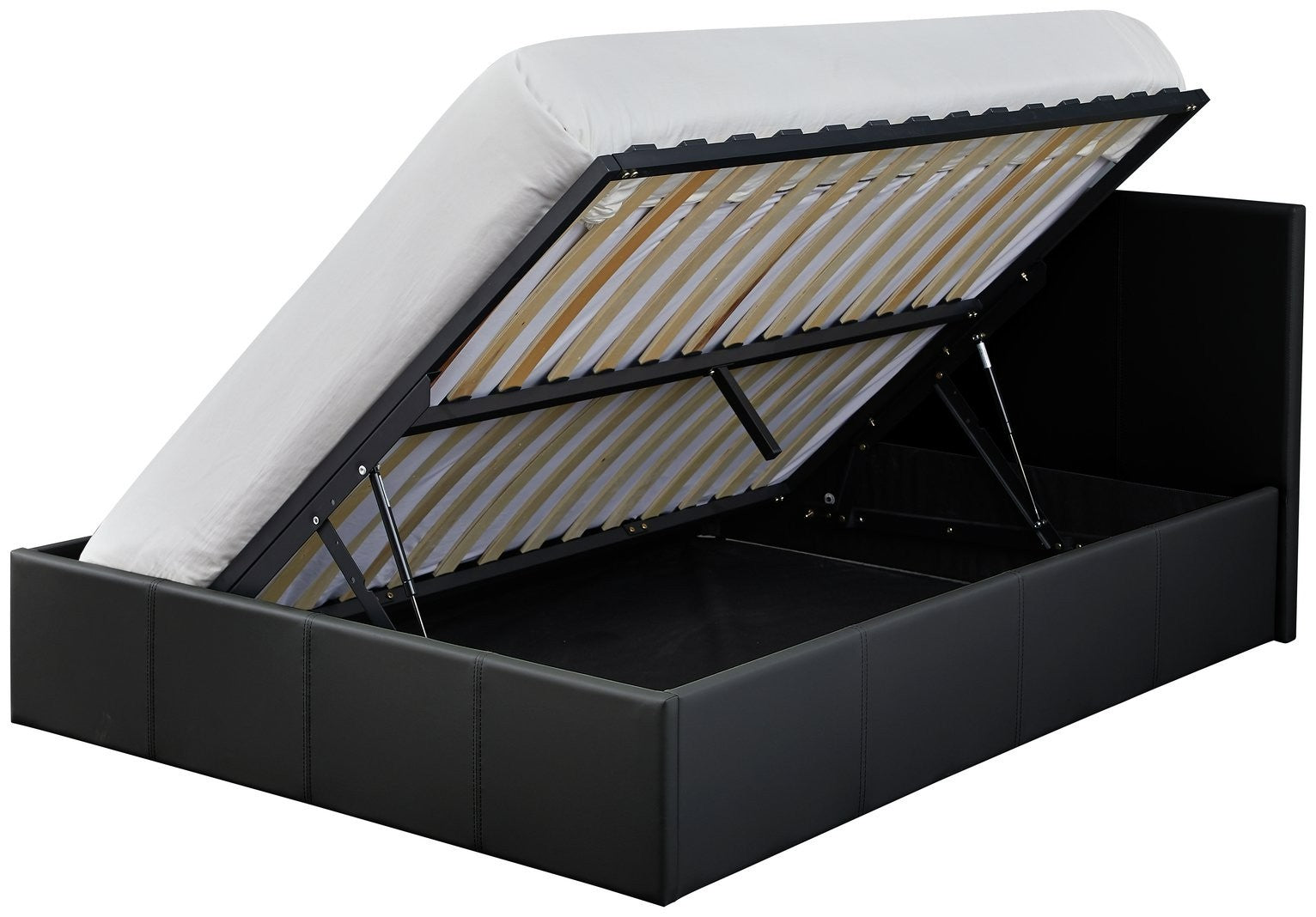 Lavendon Double Side Open Ottoman Bed Frame-Black | bed frame black side lift