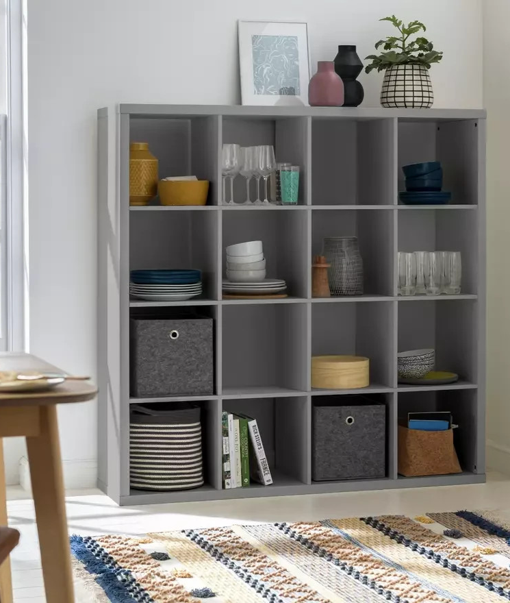 Squares Plus 16 Cube Storage Unit - Grey (B Grade 1128)