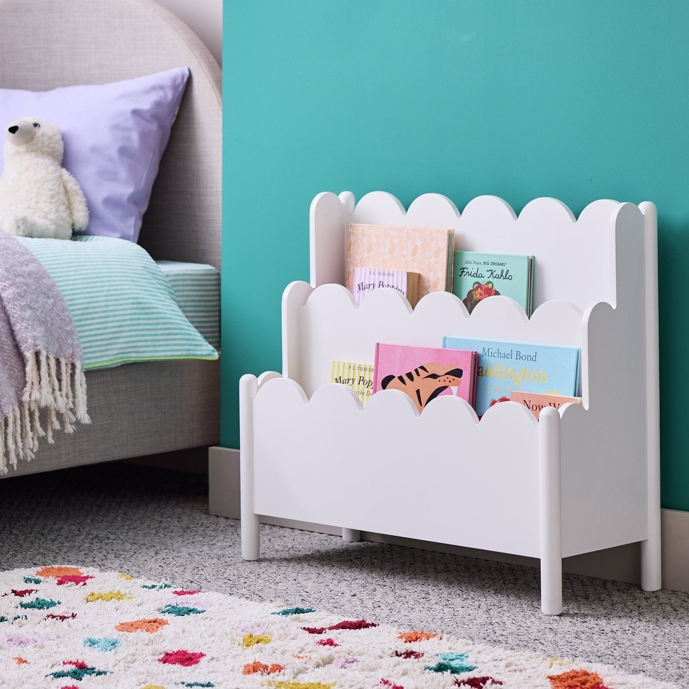 Kids Scalloped Bookcase - White
