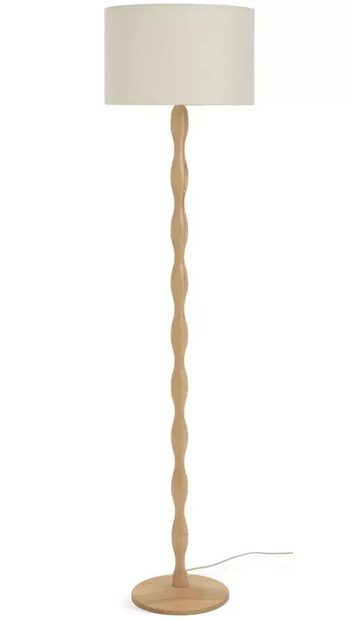 Bobbin Ash Wood Stick Floor Lamp - Natural