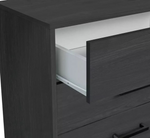 Home Oslo 5 Drawer Chest Black Oak Effect | Modern Furniture Storage Dresser