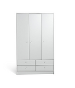 Home Malibu 3 Door 4 Drawer Wardrobe - White | Spacious 3 Door Wardrobe
