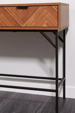Lloyd Pascal Dark Chevron 2 Drawer Console Table - Brown
