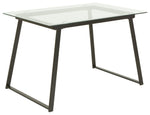 Home Tyrus Glass Dining Table & 4 Charcoal Chairs | Modern Kitchen Dining Set