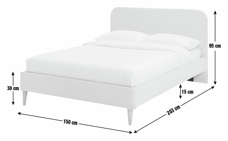 Mya Double Fabric Bed Frame - Natural | Country style bed frame