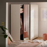 Holsted Mirrored 200cm Sliding Wardrobe - White | High Shine Finish