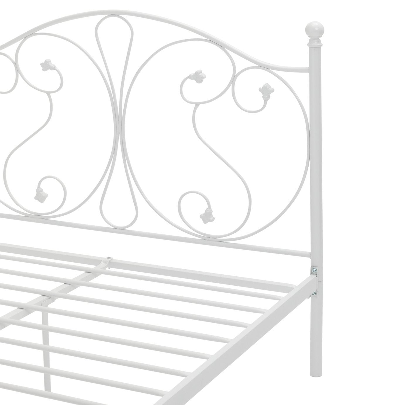 Home Marietta Double Metal Bed Frame - White | Elegant Bedroom Setup