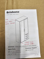 Home Brisbane 2 Door 3 Drawer Mirror Wardrobe - White ( B Grade )