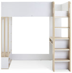 Norah Teen Slatted High Sleeper Bed Frame- White | Teen Loft Bed