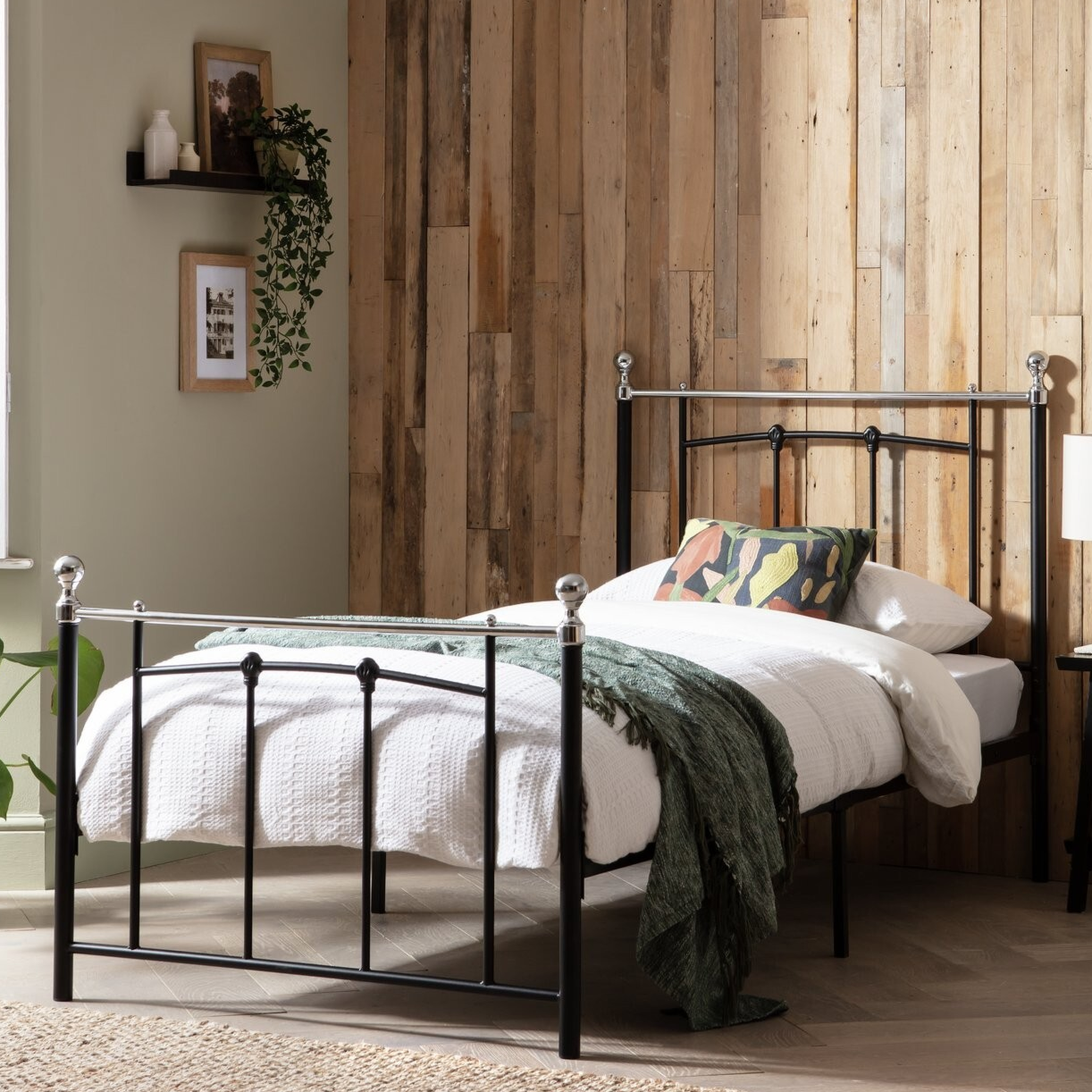 Yani Single Metal Bed Frame - Black | Kids Bedroom Furniture Guest Sleep Frame