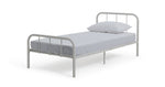 Charlie Single Metal Bed Frame - White with Memory Foam Mattress
