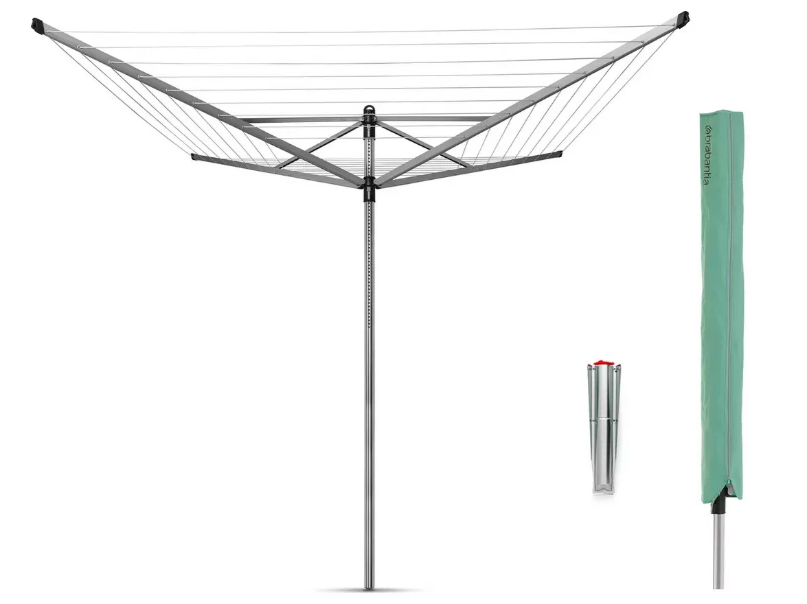 Brabantia 60m Lift-O-Matic Washing Line with Ground Spike | Rotary Clothes Airer