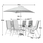 Hereford Folding 6 Seater Metal Patio Set - Black ( No Parasol )
