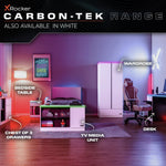 X Rocker Carbon Tek Gaming Desk - Black | Computer Desk With Lighting