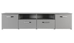 Home Hayward 2 Door TV Unit Gloss Grey | Modern Media Stand with Storage Shelves
