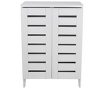 Slatted 2 Door Shoe Storage Cabinet - White
