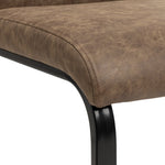Bronson Pair of Faux Leather Dining Chairs- Brown