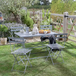 Habitat Eve 4 Seater Folding Metal Patio Set - Grey | Outdoor Garden Furniture