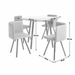 Elsie Black Dining Table & 4 Tan Chairs | Modern Dining Room Set Furniture