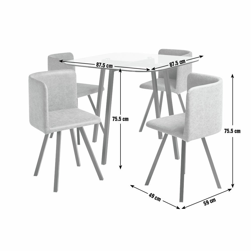 Elsie Black Dining Table & 4 Tan Chairs | Modern Dining Room Set Furniture