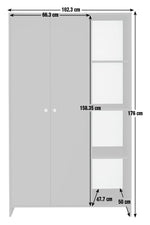 Home Seville 2 Door Open Shelf Wardrobe - Anthracite | Open shelf wardrobe