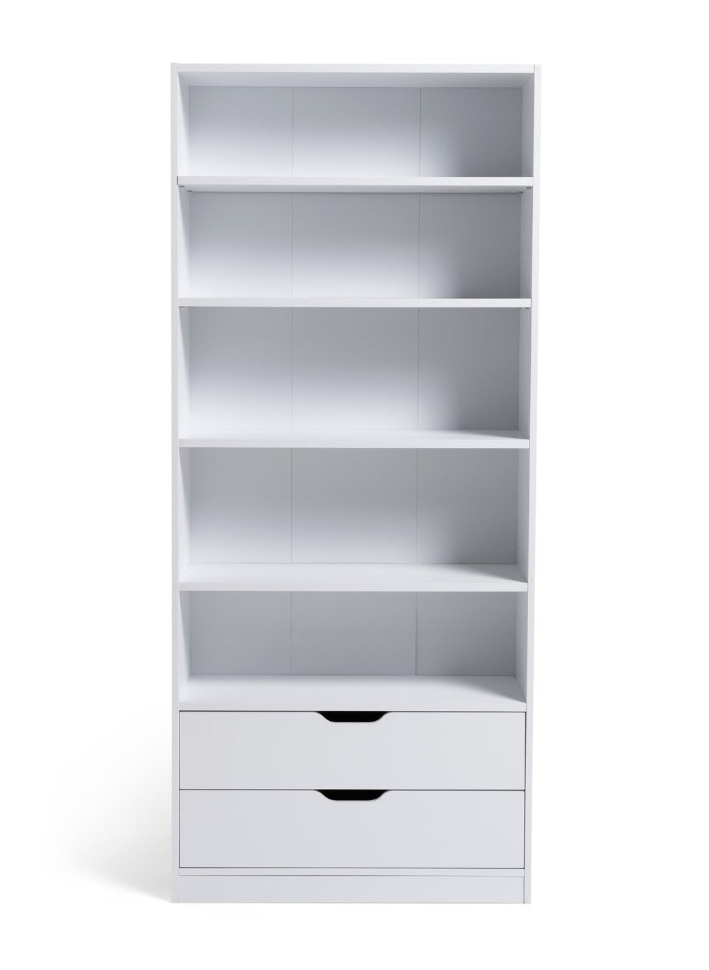 Compton 2 Drawer Bookcase - White | Space Saving Display Solution