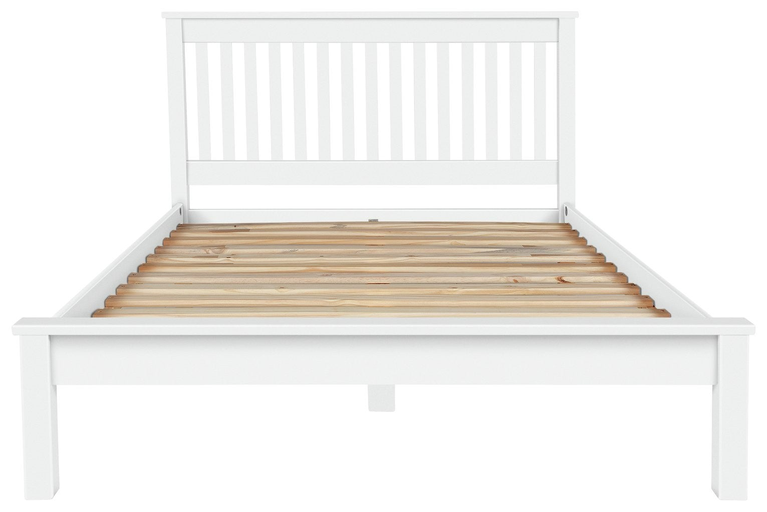 Home Aspley Double Wooden Bed Frame - White | Sturdy Sleeping Support