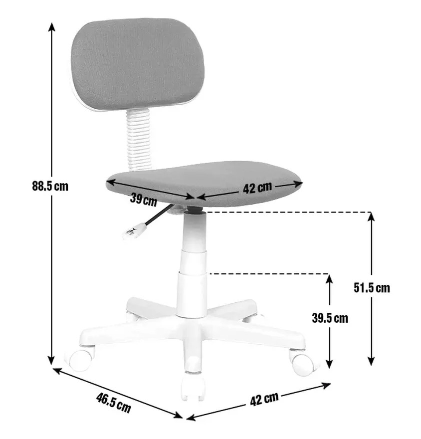 Home Fabric Office Chair Grey | Swivel Office Desk Chair Furniture