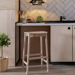 Habitat Nina Solid Birch Bar Stool - Natural | Modern Kitchen Breakfast Chair