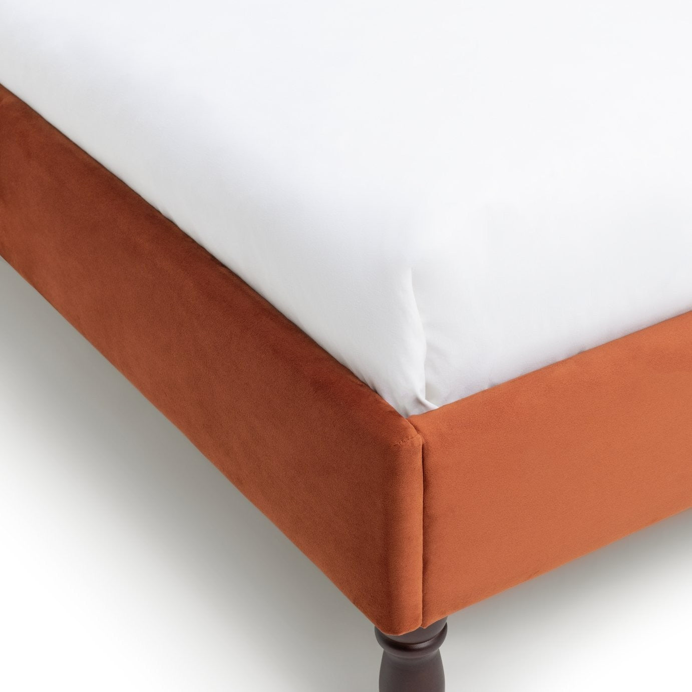 Sophia Double Velvet Bed Frame - Orange | Beautiful Vibrant Color Bedroom Style