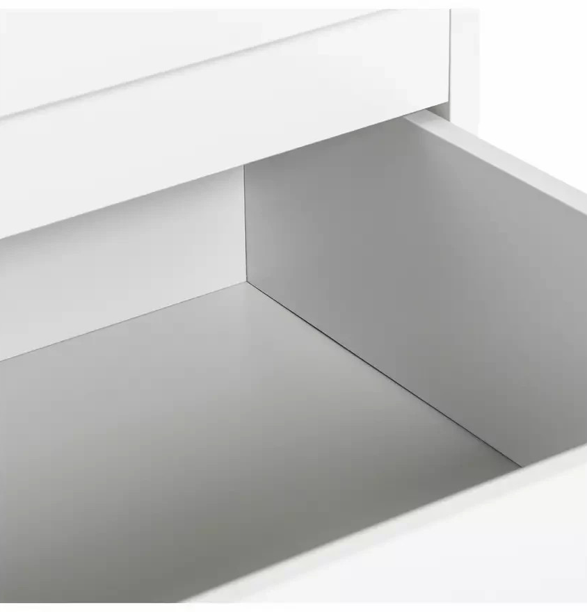 Home Jenson 2 Drawer Bedside Table - White Gloss | Bedroom Storage Nightstand