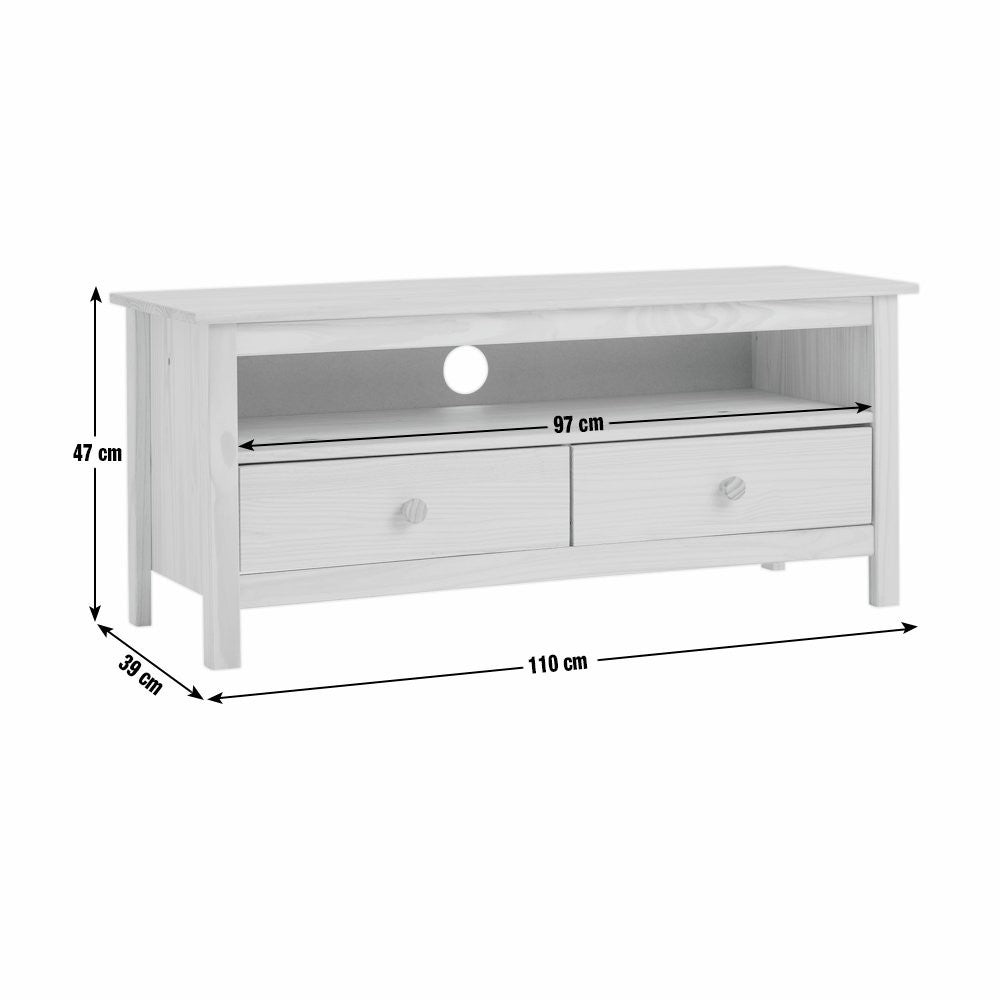 Home Logan 2 Drawer TV Unit - Pine | Media Furniture