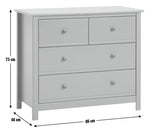 Brooklyn 4 Drawer Chest - Green | Kids or adults bedroom dresser