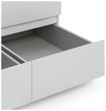 Home Jenson 3 Door Mirror Wardrobe - Matte White | Organizer Bedroom Furniture