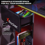 X Rocker Carbon Tek Gaming Desk - Black | Computer Desk With Lighting