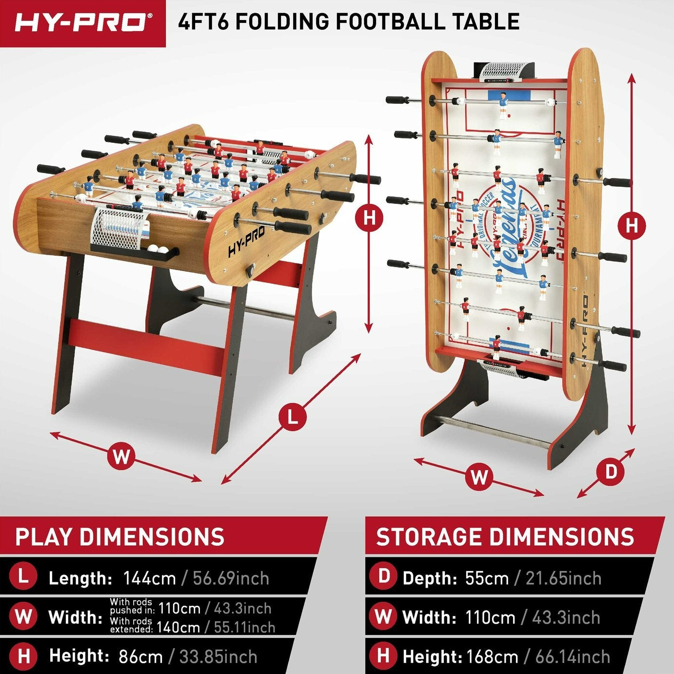 Hy-Pro Retro Folding Football Table