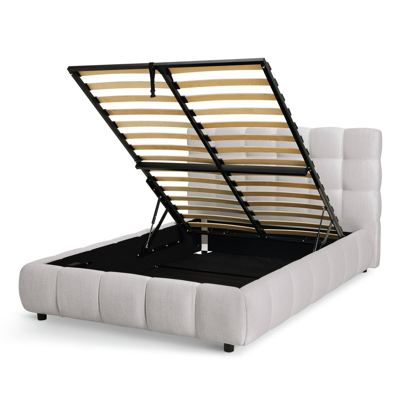 Bowie Small Double End Lift Ottoman Bed - Grey | Practical Lift Mechanism