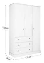 Home Kensington 3Dr 3Drw Wardrobe - Soft Grey /Oak Eff | triple wardrobe
