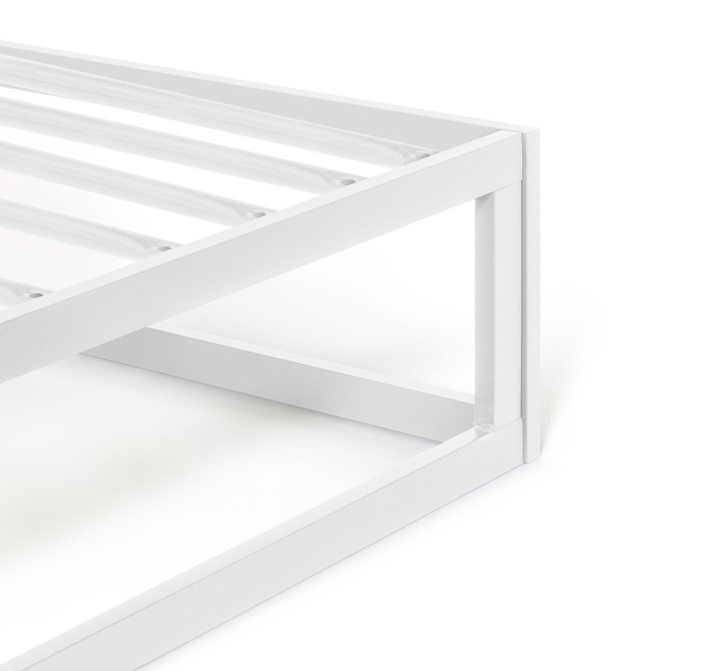 Home Platform Small Double Metal Bed Frame - White