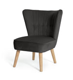 Habitat Alexis Velvet Cocktail Chair - Charcoal