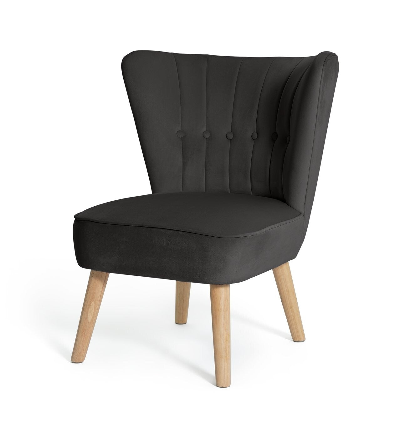 Habitat Alexis Velvet Cocktail Chair - Charcoal