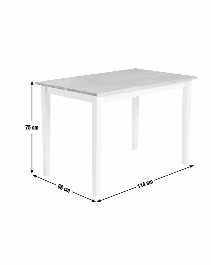 Home Chicago Solid Wood 4 Seater Dining Table Cream | Modern Dining Room Table