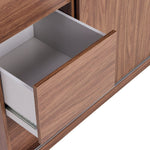 Malibu 1 Door 3 Drawer Sliding Wardrobe - Walnut | Smart Space-Saving Storage